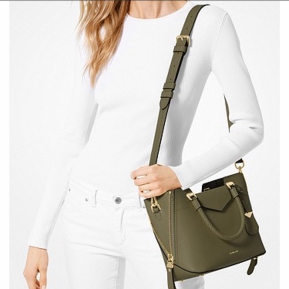 MICHAEL KORS Blakely olive Leather Satchel - Picture 6 of 7